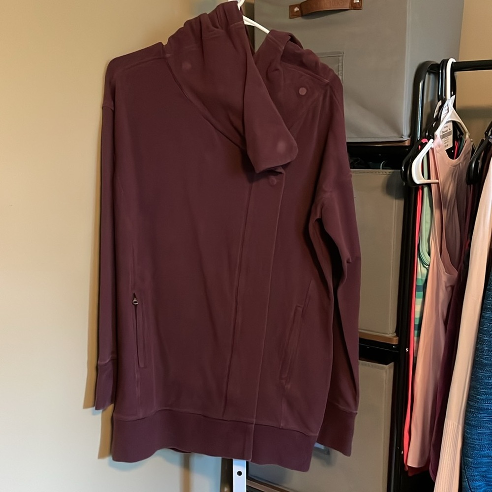 Lululemon Wrap Up Hoodie Jacket sz 4 Heathered Bordeaux Drama Maroon 431
